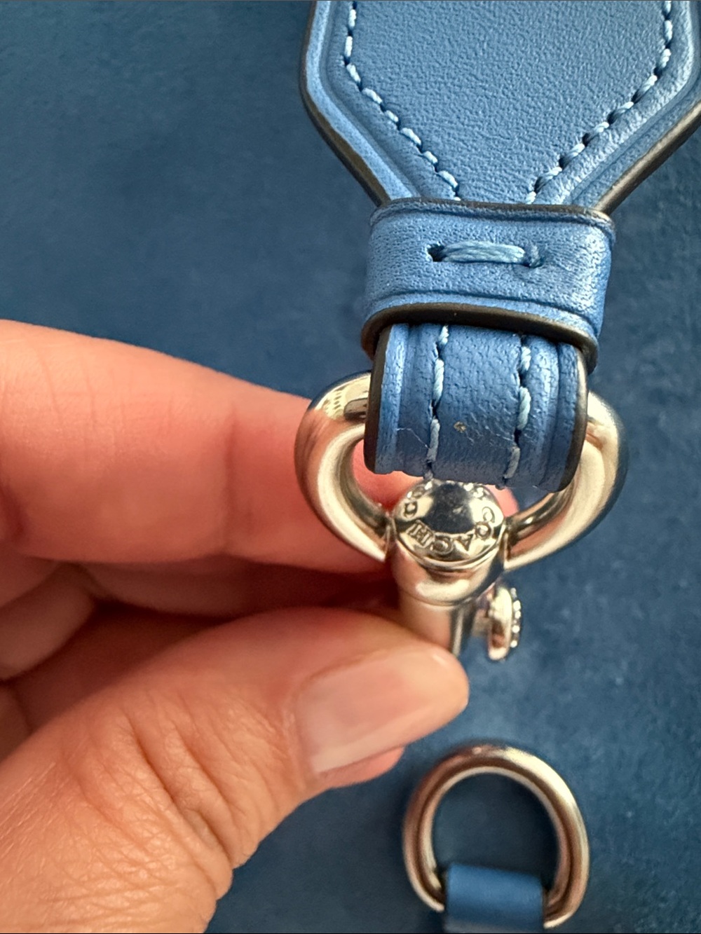 Coach Blue Suede Shoulder Bag - Picture 13 of 16